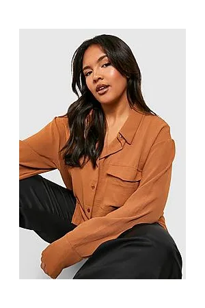 Boohoo Plus Textured Woven Utility Oversized Shirt
