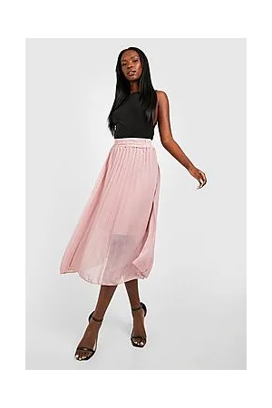 Boohoo Chiffon Pleated Midi Skirt