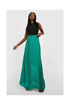 Boohoo Chiffon Pleated Maxi Skirt