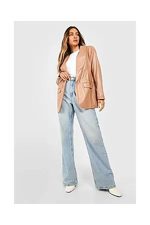 Boohoo Premium Leather Look Boyfriend Blazer