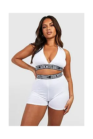 Boohoo Plus Official Jersey Bralette & Boxer Set