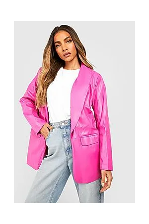 Boohoo Premium Leather Look Boyfriend Blazer