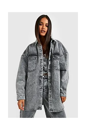 Boohoo Acid Wash Super Oversized Denim Shirt