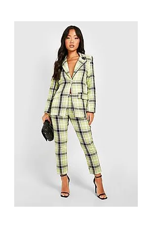 Boohoo Petite Bright Boucle Check Tailored Trouser