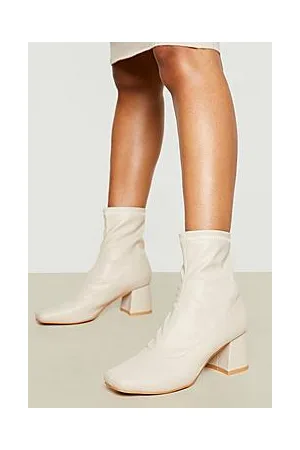Boohoo Wide Fit Block Heel Sock Boots