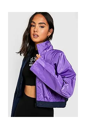 Boohoo Colour Block Cropped Windbreaker