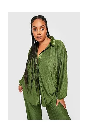 Boohoo Plus Textured Plisse Shirt