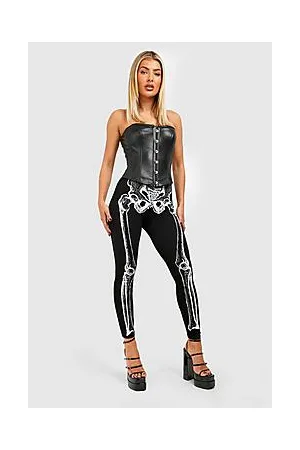 Boohoo Halloween Skeleton Printed High Waisted Leggings