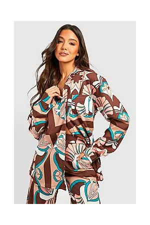Boohoo Abstract Print Relaxed Fit Shirt