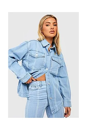 Boohoo Striped Oversized Denim Shirt