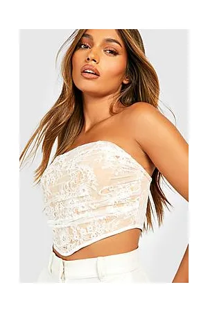 Boohoo Structured Lace Bandeau Corset Top