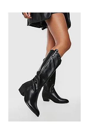 Boohoo Knee High Cowboy Western Boots