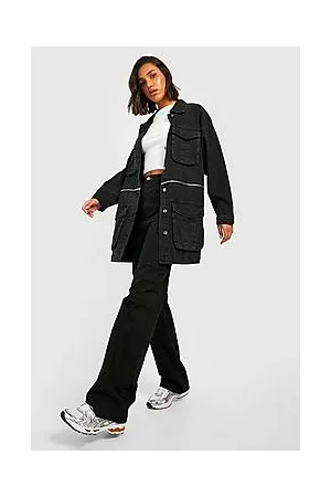 Boohoo Oversized Cargo Denim Shacket