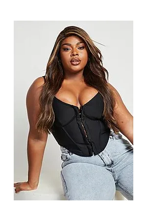 Boohoo Plus Bandage Hook And Eye Corset Top