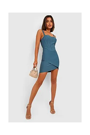 Boohoo Corset Mesh Bandage Dress