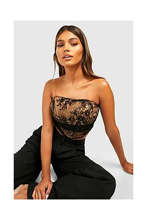 Boohoo Structured Lace Bandeau Corset Top