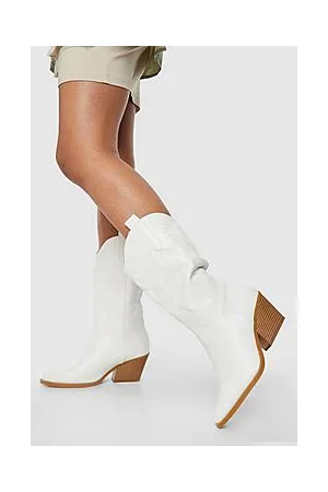 Boohoo Pu Embroidered Western Cowboy Boots