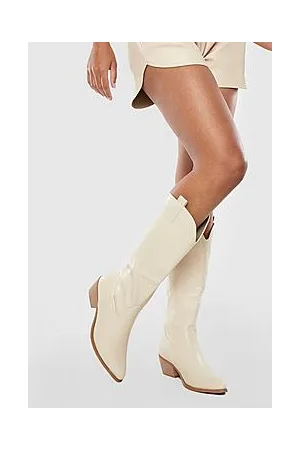 Boohoo Knee High Cowboy Western Boots