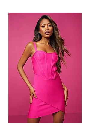 Boohoo Corset Mesh Bandage Dress