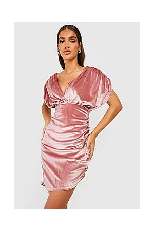 Boohoo Velvet Plunge Midi Dress