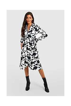 Boohoo The Printed Midi Wrap Dress