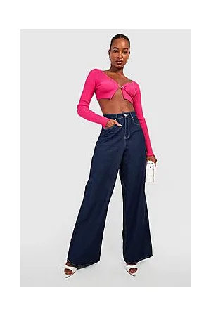 Boohoo Tall Extreme Wide Leg High Rise Jeans