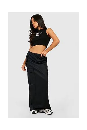 Boohoo Petite Bungee Cord Cargo Maxi Skirt