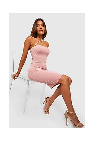 Boohoo Asymmetric Strap Midi Dress