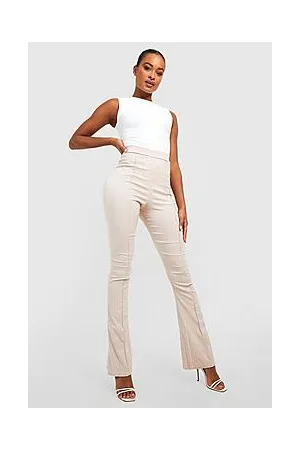 Boohoo Tall Stretch Fit And Flare Seam Front Trousers
