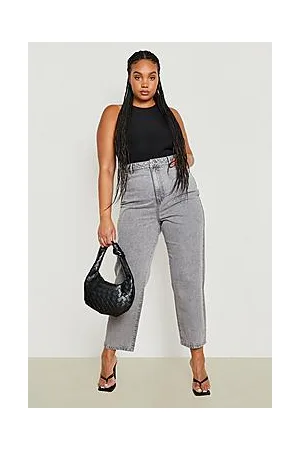 Boohoo Plus High Rise Acid Wash Classic Mom Jean