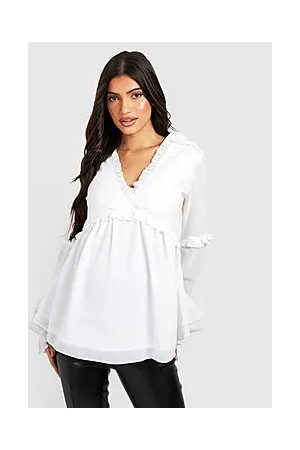 Boohoo Maternity Chiffon Frill Blouse