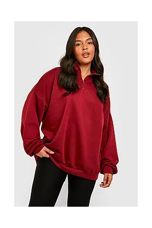 Boohoo Plus Oversized Half Zip Sweater