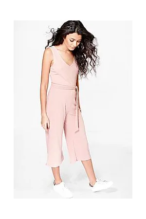 Boohoo Basic Ribbed Culotte Jumpsuit
