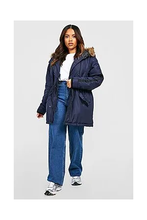 Boohoo Plus Faux Fur Trim Parka