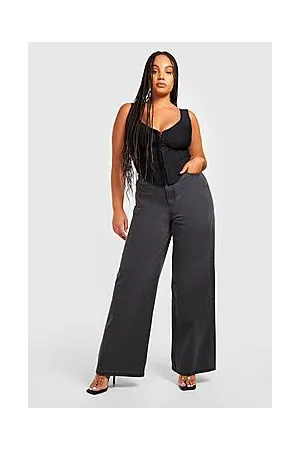 Boohoo Plus High Rise Wide Leg Jean