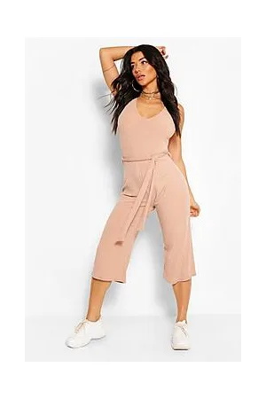 Boohoo Basic Ribbed Culotte Jumpsuit