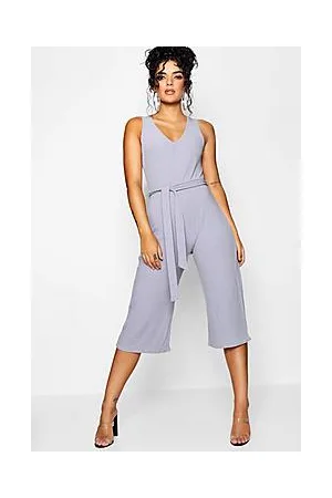 Boohoo Basic Ribbed Culotte Jumpsuit