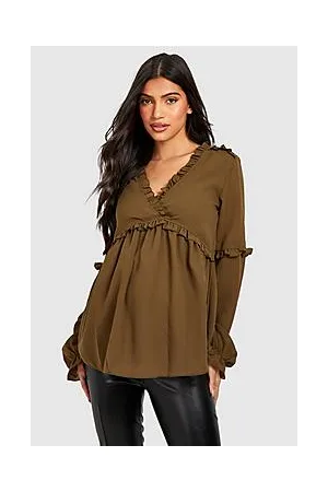 Boohoo Maternity Chiffon Frill Blouse
