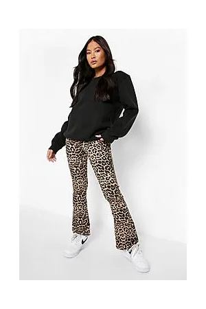 Boohoo Petite Leopard Print Jersey Flares