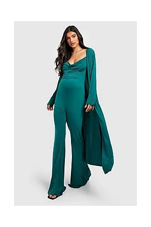 Boohoo Maternity Strappy Cowl Jumpsuit And Duster