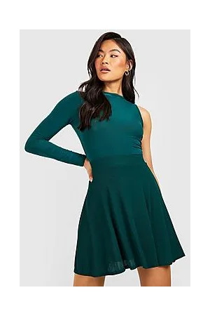 Boohoo Basic Ribbed High Waisted Skater Skirt