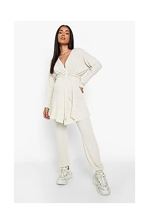 Boohoo Maternity Wrap Top And Joggers Loungewear Set