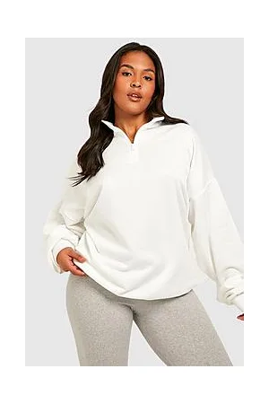 Boohoo Plus Oversized Half Zip Sweater