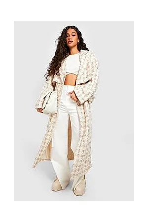 Boohoo Boucle Belted Wool Look Trench
