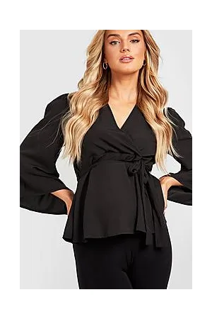 Boohoo Maternity Angel Sleeve Wrap Blouse
