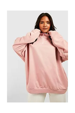 Boohoo Plus Oversized Half Zip Sweater