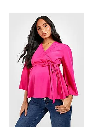 Boohoo Maternity Angel Sleeve Wrap Blouse