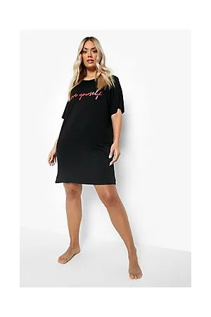 Boohoo Plus Love Yourself Slogan Night Tee