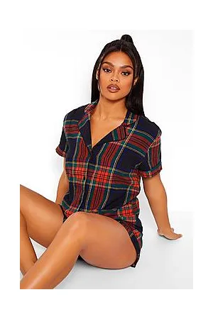 Boohoo Flannel Check Print Pyjamas Shorts Set