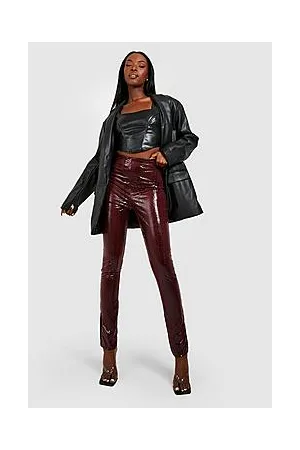 Boohoo Snake Embossed High Waisted Split Leggings